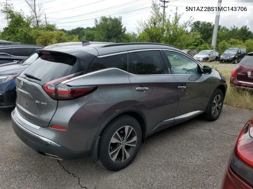 5N1AZ2BS1MC143706 2021 Nissan Murano Sv