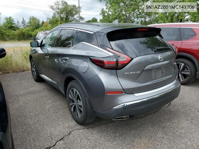 5N1AZ2BS1MC143706 2021 Nissan Murano Sv