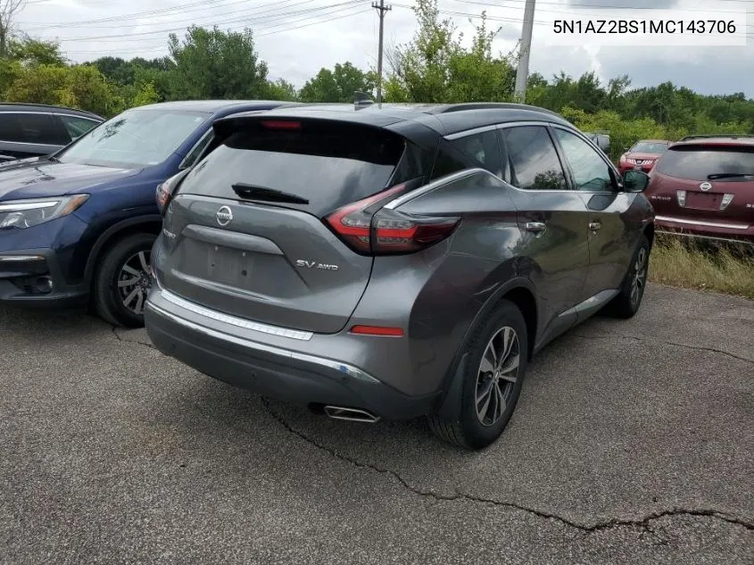 5N1AZ2BS1MC143706 2021 Nissan Murano Sv