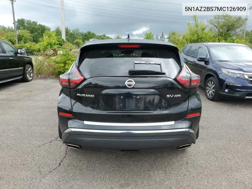 2021 Nissan Murano Sv VIN: 5N1AZ2BS7MC126909 Lot: 40049054