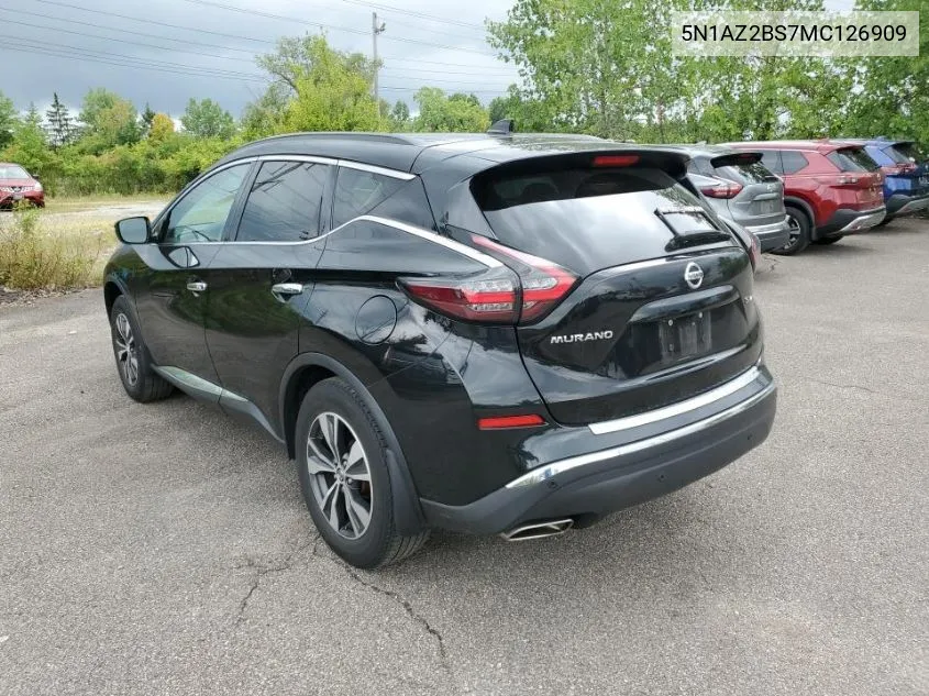 2021 Nissan Murano Sv VIN: 5N1AZ2BS7MC126909 Lot: 40049054