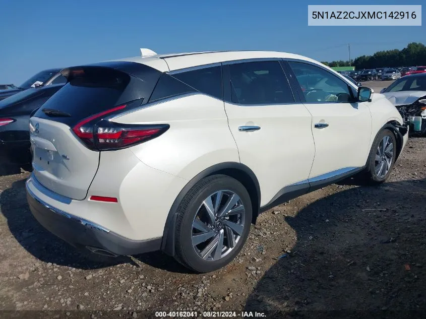 2021 Nissan Murano Sl VIN: 5N1AZ2CJXMC142916 Lot: 40162041