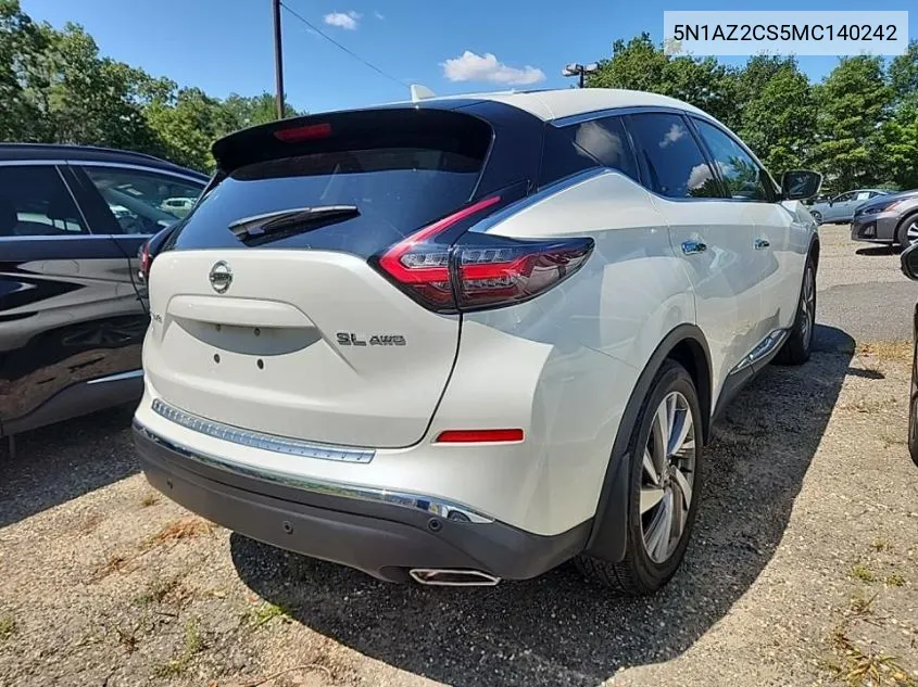 2021 Nissan Murano Sl VIN: 5N1AZ2CS5MC140242 Lot: 40225238