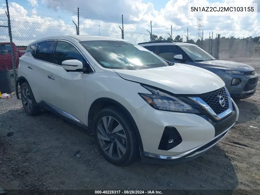 5N1AZ2CJ2MC103155 2021 Nissan Murano Sl Fwd