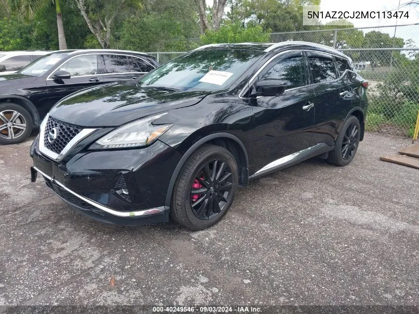 5N1AZ2CJ2MC113474 2021 Nissan Murano Sl Fwd