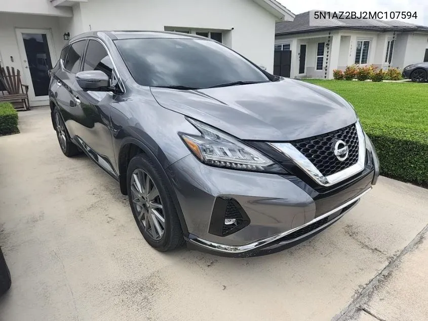 2021 Nissan Murano Sv VIN: 5N1AZ2BJ2MC107594 Lot: 40304577