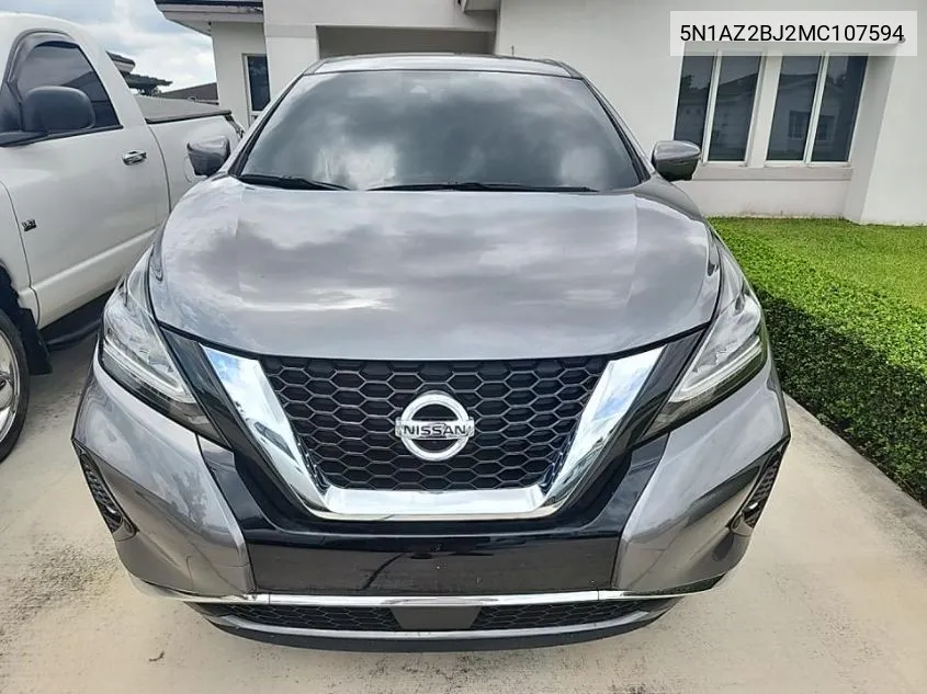 2021 Nissan Murano Sv VIN: 5N1AZ2BJ2MC107594 Lot: 40304577