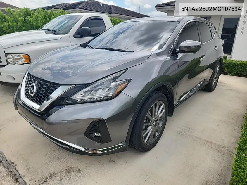 2021 Nissan Murano Sv VIN: 5N1AZ2BJ2MC107594 Lot: 40304577