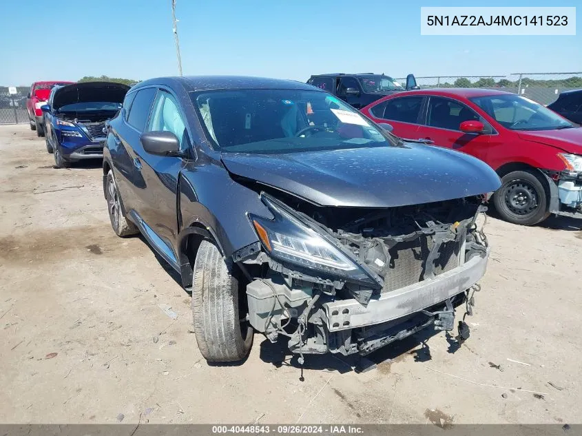 5N1AZ2AJ4MC141523 2021 Nissan Murano S