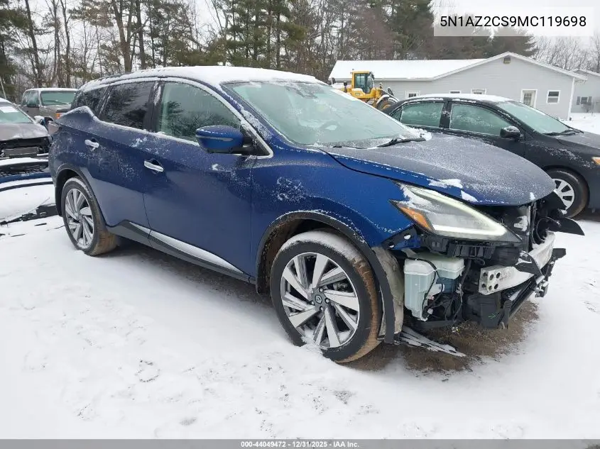 5N1AZ2CS9MC119698 2021 Nissan Murano Sl Intelligent Awd