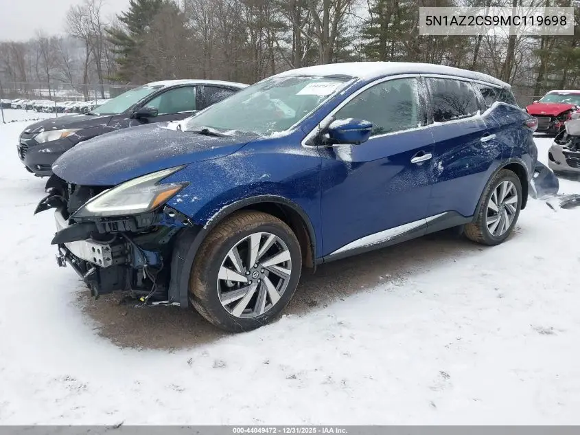 5N1AZ2CS9MC119698 2021 Nissan Murano Sl Intelligent Awd