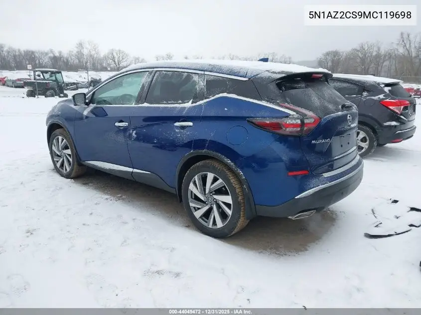 5N1AZ2CS9MC119698 2021 Nissan Murano Sl Intelligent Awd