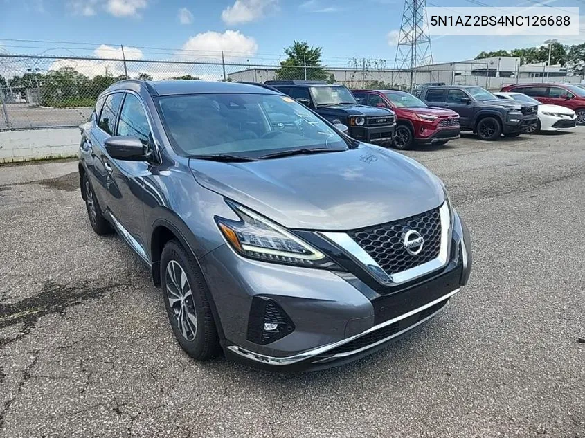 2022 Nissan Murano Sv VIN: 5N1AZ2BS4NC126688 Lot: 40036628