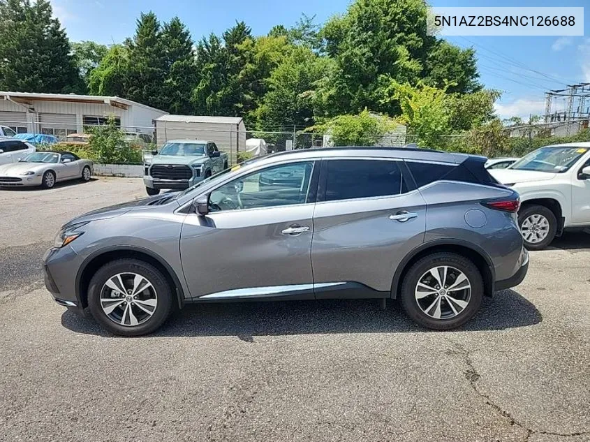 2022 Nissan Murano Sv VIN: 5N1AZ2BS4NC126688 Lot: 40036628