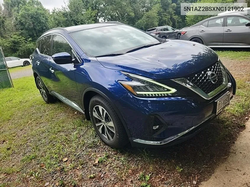 2022 Nissan Murano Sv VIN: 5N1AZ2BSXNC121902 Lot: 40049097