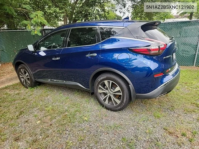 2022 Nissan Murano Sv VIN: 5N1AZ2BSXNC121902 Lot: 40049097