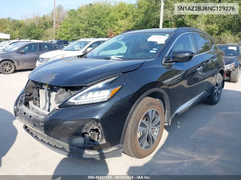 2022 Nissan Murano Sv Fwd VIN: 5N1AZ2BJ8NC129276 Lot: 40188870