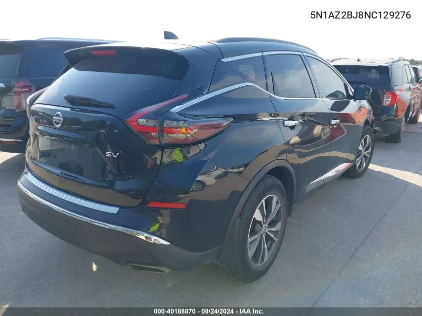 5N1AZ2BJ8NC129276 2022 Nissan Murano Sv Fwd