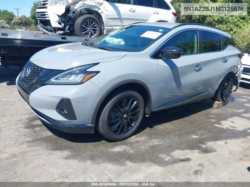 2022 Nissan Murano Sv Fwd VIN: 5N1AZ2BJ1NC125876 Lot: 40245806