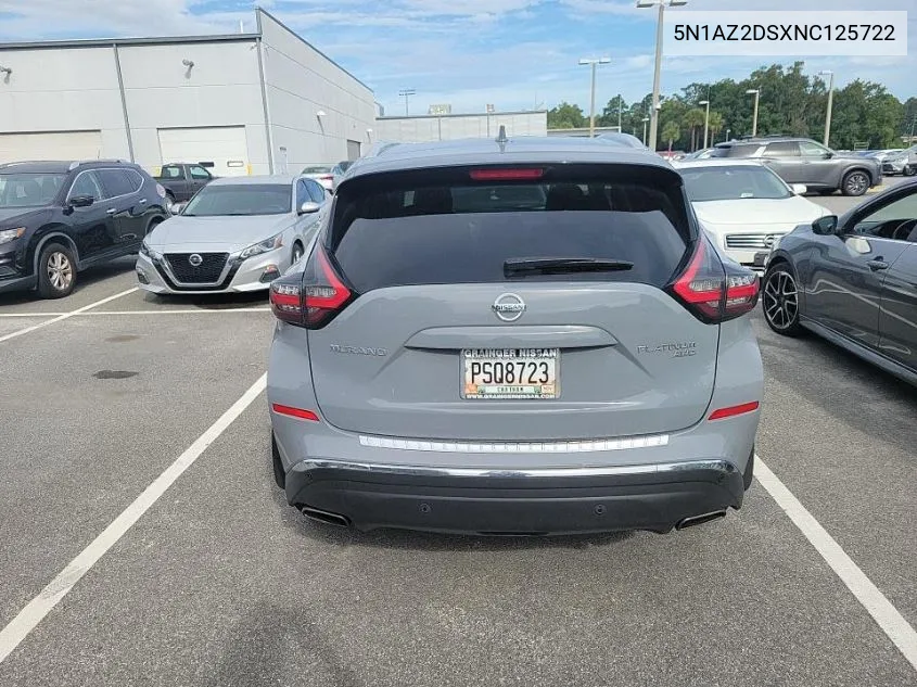 2022 Nissan Murano Platinum VIN: 5N1AZ2DSXNC125722 Lot: 40256911