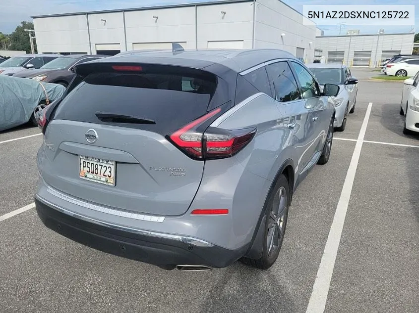 2022 Nissan Murano Platinum VIN: 5N1AZ2DSXNC125722 Lot: 40256911