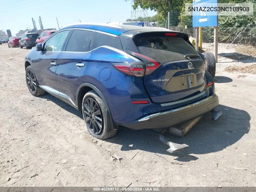 5N1AZ2CS3NC108908 2022 Nissan Murano Sl