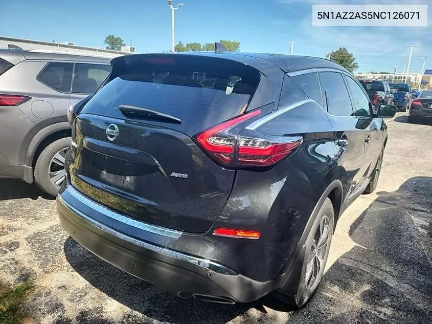 2022 Nissan Murano S VIN: 5N1AZ2AS5NC126071 Lot: 40304586