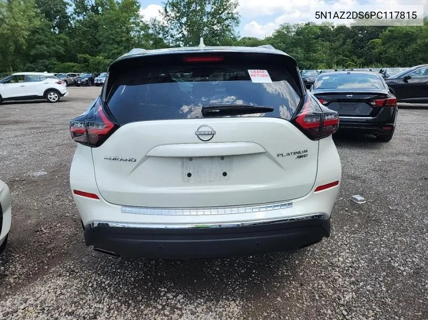 2023 Nissan Murano Platinum VIN: 5N1AZ2DS6PC117815 Lot: 40036640