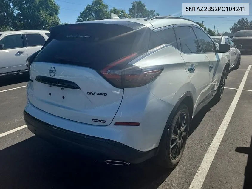 2023 Nissan Murano Sv VIN: 5N1AZ2BS2PC104241 Lot: 40049255