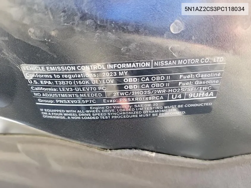 5N1AZ2CS3PC118034 2023 Nissan Murano Sl