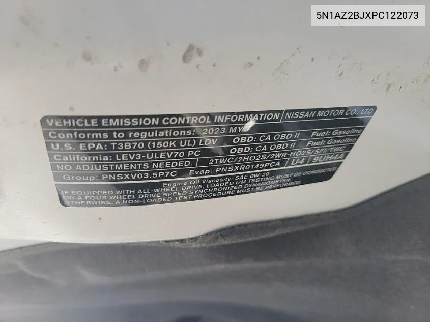 5N1AZ2BJXPC122073 2023 Nissan Murano Sv