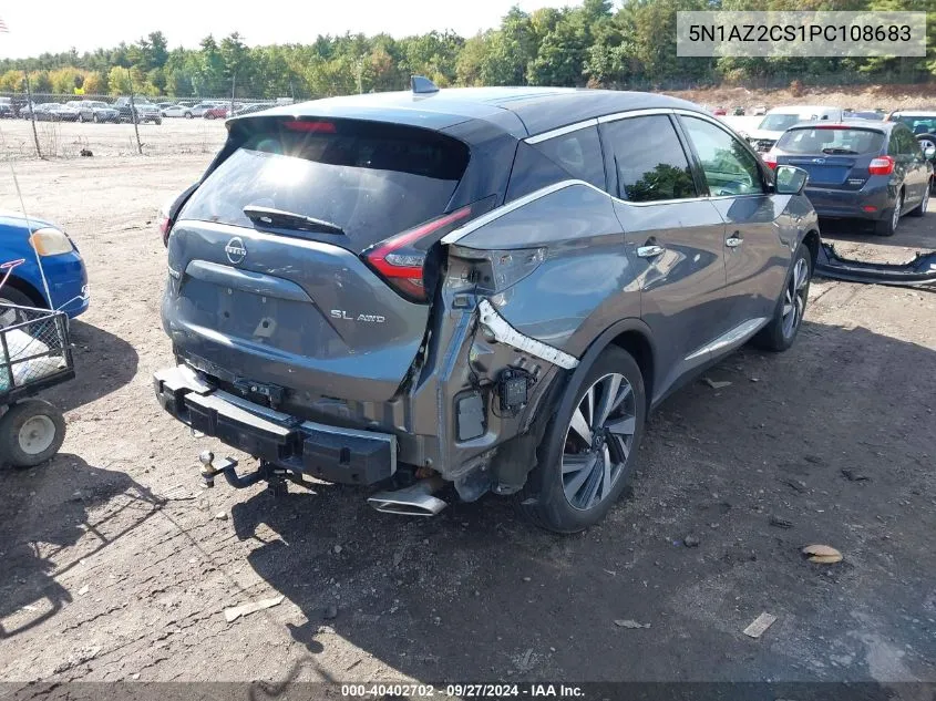 2023 Nissan Murano Sl Intelligent Awd VIN: 5N1AZ2CS1PC108683 Lot: 40402702