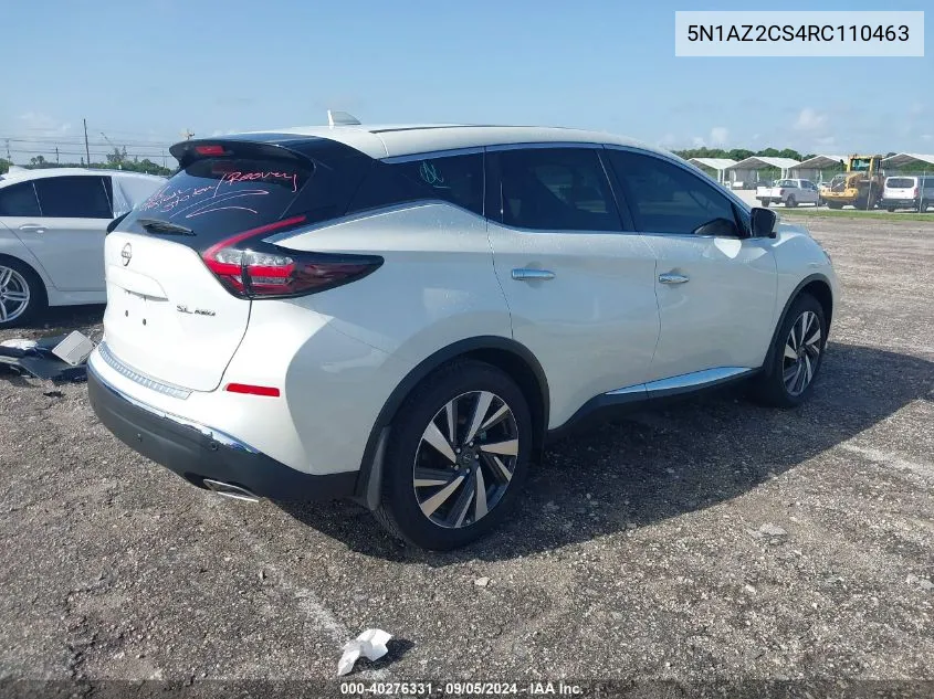 2024 Nissan Murano Sl VIN: 5N1AZ2CS4RC110463 Lot: 40276331