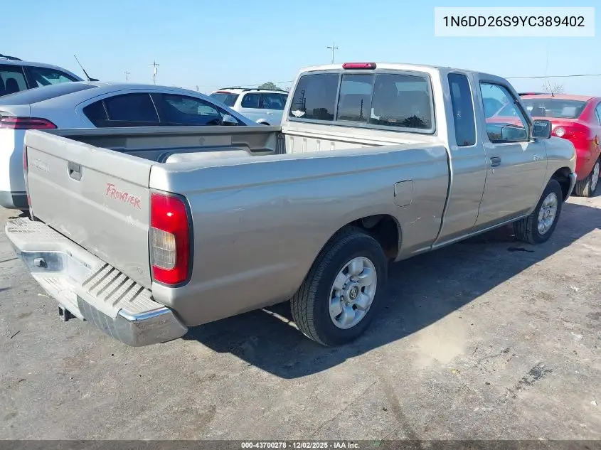 1N6DD26S9YC389402 2000 Nissan Frontier Xe