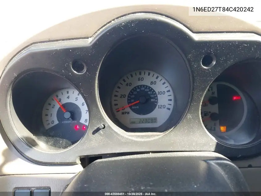 1N6ED27T84C420242 2004 Nissan Frontier Xe-V6