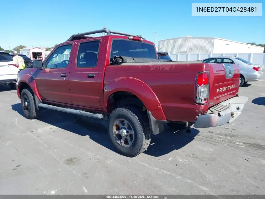 1N6ED27T04C428481 2004 Nissan Frontier Xe-V6