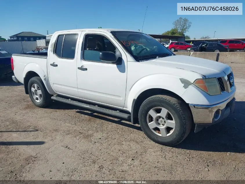 1N6AD07U76C458026 2006 Nissan Frontier Se