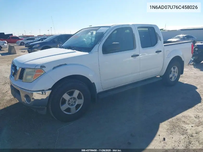 1N6AD07U76C458026 2006 Nissan Frontier Se