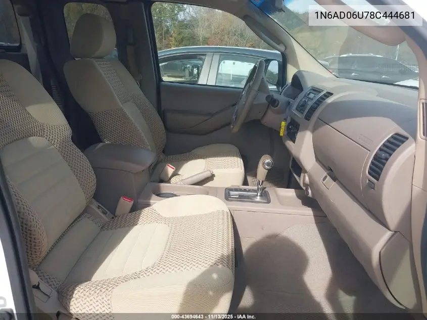 1N6AD06U78C444681 2008 Nissan Frontier Se