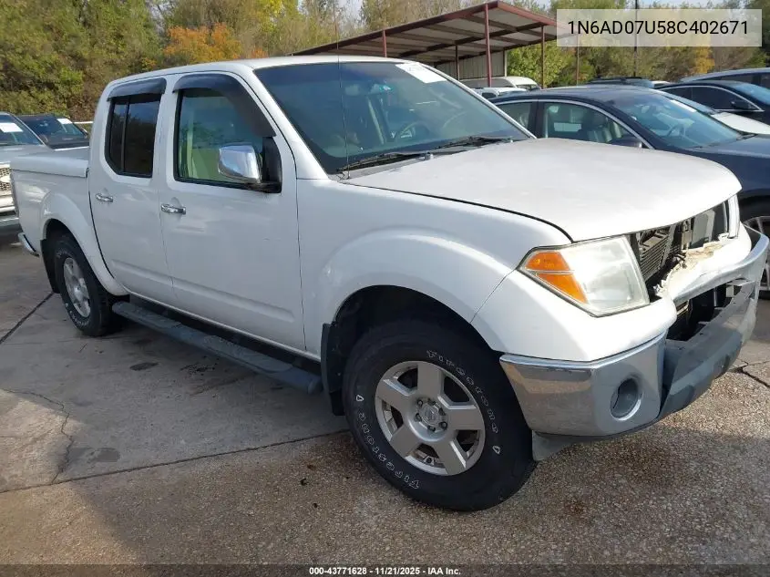 1N6AD07U58C402671 2008 Nissan Frontier Se