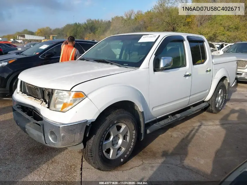 1N6AD07U58C402671 2008 Nissan Frontier Se