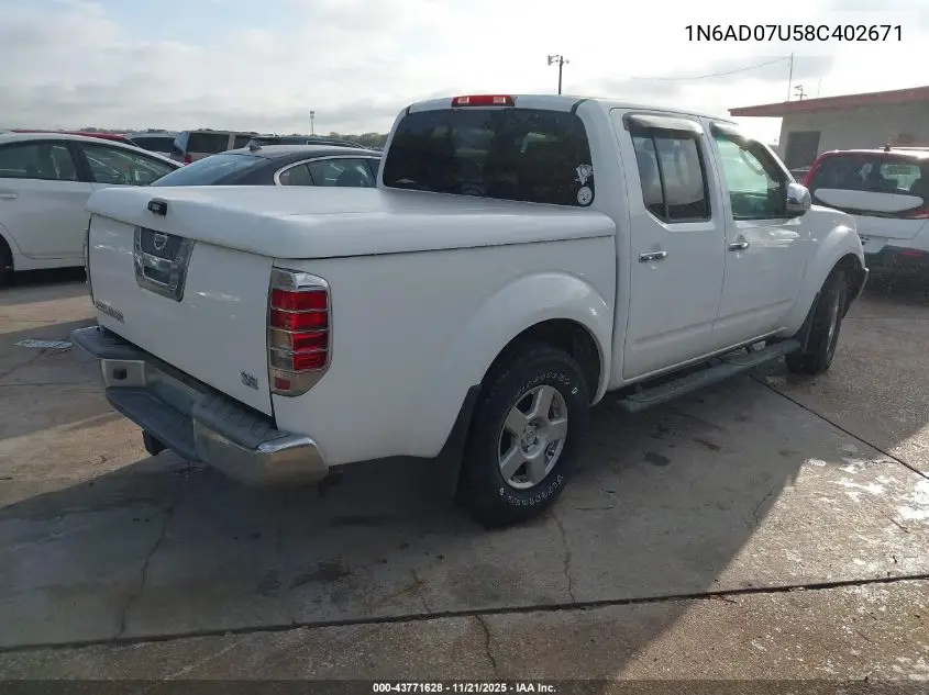 1N6AD07U58C402671 2008 Nissan Frontier Se