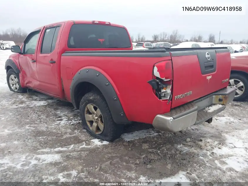 1N6AD09W69C418958 2009 Nissan Frontier Se