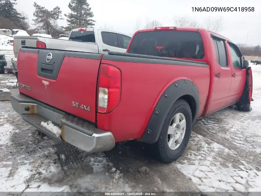 1N6AD09W69C418958 2009 Nissan Frontier Se