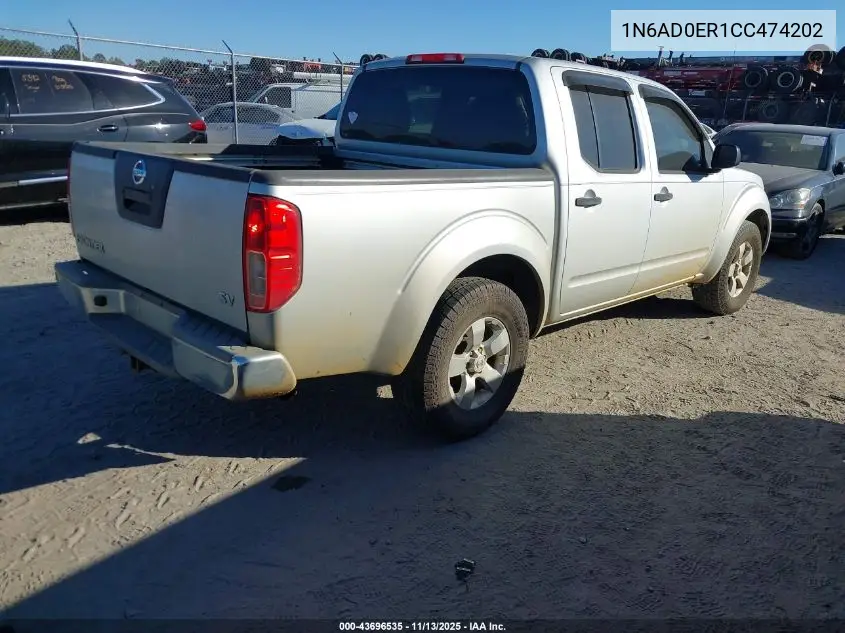 1N6AD0ER1CC474202 2012 Nissan Frontier Sv