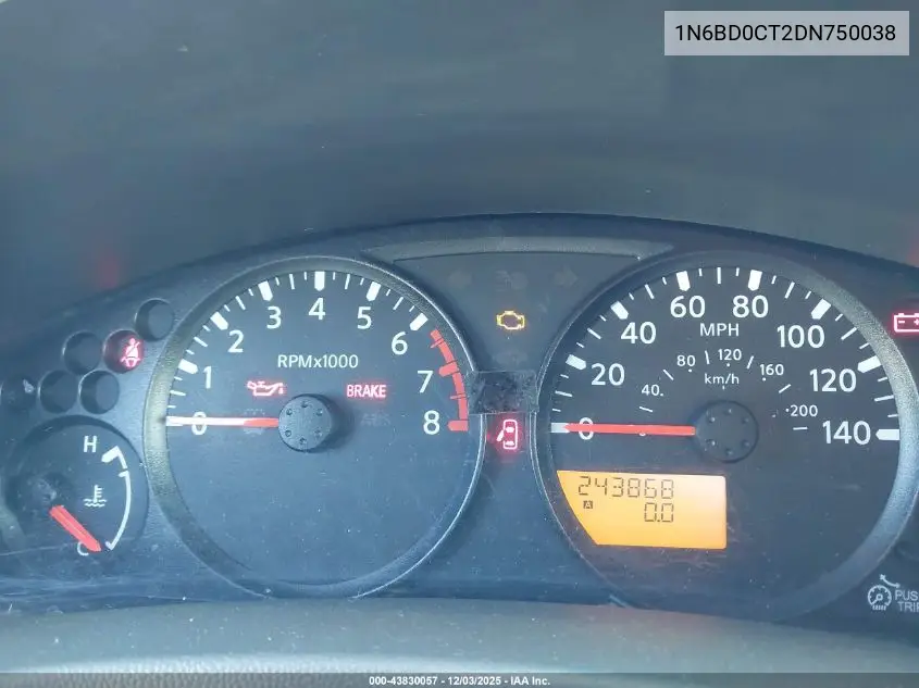 1N6BD0CT2DN750038 2013 Nissan Frontier S