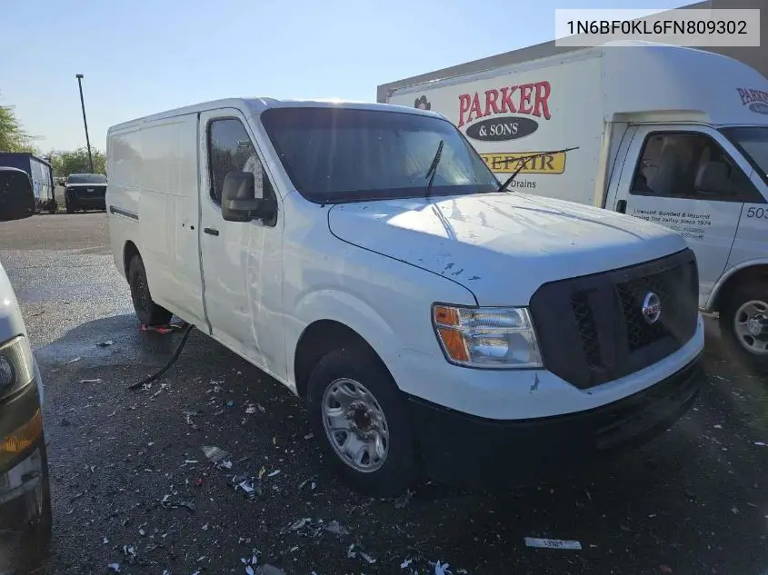 1N6BF0KL6FN809302 2015 Nissan Nv Cargo Nv1500 S V6