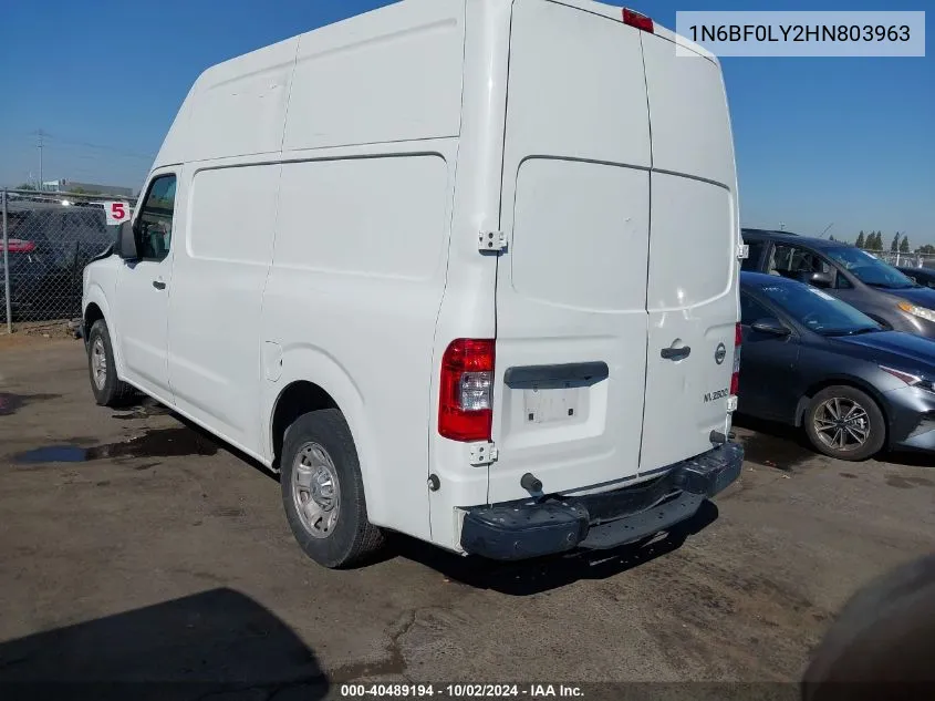 1N6BF0LY2HN803963 2017 Nissan Nv Cargo Nv2500 Hd Sv V6