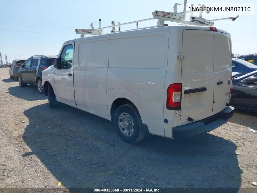 1N6BF0KM4JN802110 2018 Nissan Nv Cargo Nv1500 Sv V6