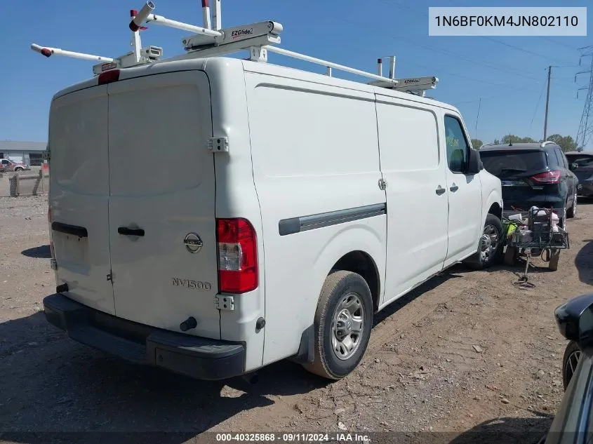 1N6BF0KM4JN802110 2018 Nissan Nv Cargo Nv1500 Sv V6